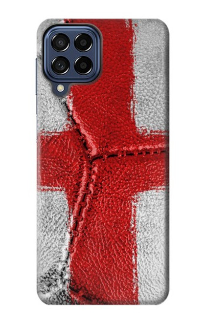 W3316 Angleterre Drapeau graphique Football Millésime Etui Coque Housse et Flip Housse Cuir pour Samsung Galaxy M53