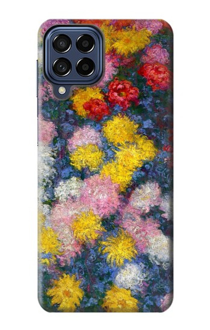 W3342 Claude Monet Chrysanthèmes Etui Coque Housse et Flip Housse Cuir pour Samsung Galaxy M53