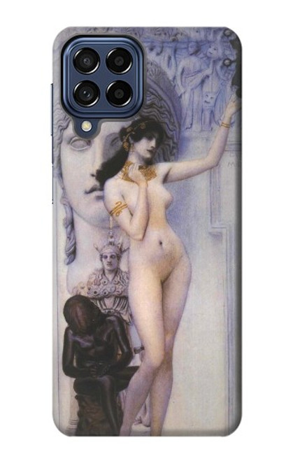 W3353 Gustav Klimt Allégorie de la sculpture Etui Coque Housse et Flip Housse Cuir pour Samsung Galaxy M53