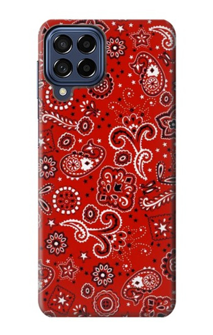 W3354 Rouge classique Bandana Etui Coque Housse et Flip Housse Cuir pour Samsung Galaxy M53