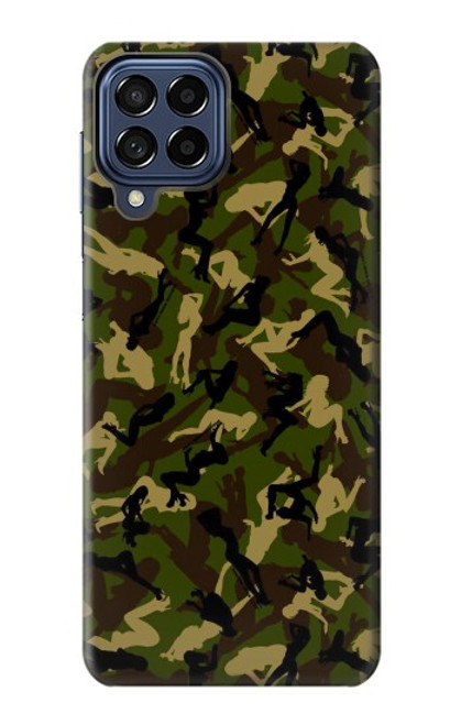 W3356 Camo camouflage de fille Etui Coque Housse et Flip Housse Cuir pour Samsung Galaxy M53