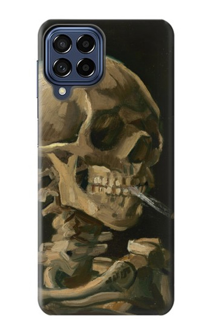 W3358 Vincent Van Gogh Skeleton cigarette Etui Coque Housse et Flip Housse Cuir pour Samsung Galaxy M53