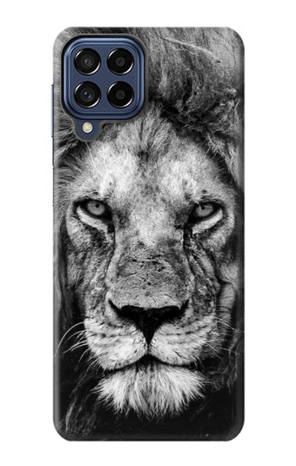 W3372 Lion Visage Etui Coque Housse et Flip Housse Cuir pour Samsung Galaxy M53