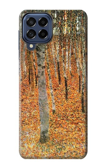 W3380 Gustav Klimt Bouleau Forêt Etui Coque Housse et Flip Housse Cuir pour Samsung Galaxy M53