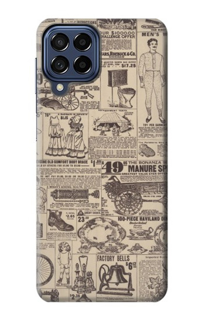 W3819 Papier Vintage rétro Etui Coque Housse et Flip Housse Cuir pour Samsung Galaxy M53