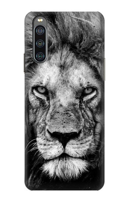 W3372 Lion Visage Etui Coque Housse et Flip Housse Cuir pour Sony Xperia 10 IV