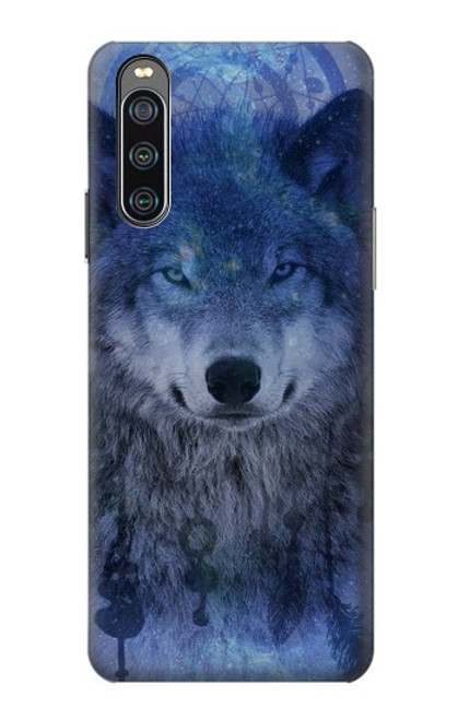 W3410 Loup Dream Catcher Etui Coque Housse et Flip Housse Cuir pour Sony Xperia 10 IV