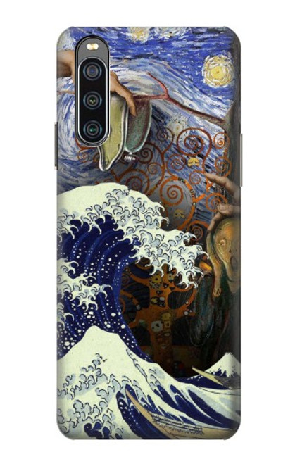 W3851 Monde de l'art Van Gogh Hokusai Da Vinci Etui Coque Housse et Flip Housse Cuir pour Sony Xperia 10 IV