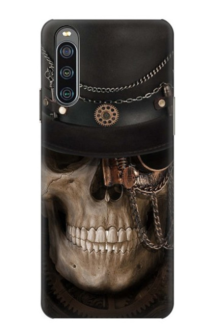 W3852 Crâne Steampunk Etui Coque Housse et Flip Housse Cuir pour Sony Xperia 10 IV