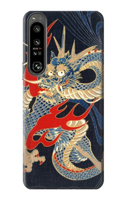 W2073 Japon dragon Art Etui Coque Housse et Flip Housse Cuir pour Sony Xperia 1 IV