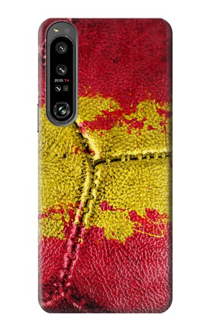 W3315 Espagne Drapeau graphique Football Millésime Etui Coque Housse et Flip Housse Cuir pour Sony Xperia 1 IV