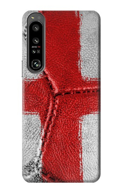 W3316 Angleterre Drapeau graphique Football Millésime Etui Coque Housse et Flip Housse Cuir pour Sony Xperia 1 IV