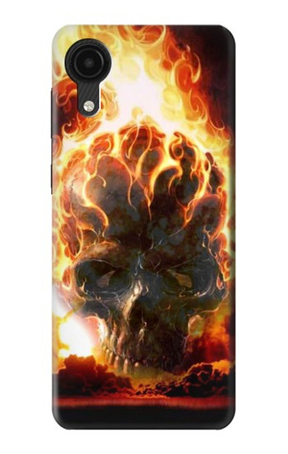 W0863 De feu crâne Etui Coque Housse et Flip Housse Cuir pour Samsung Galaxy A03 Core