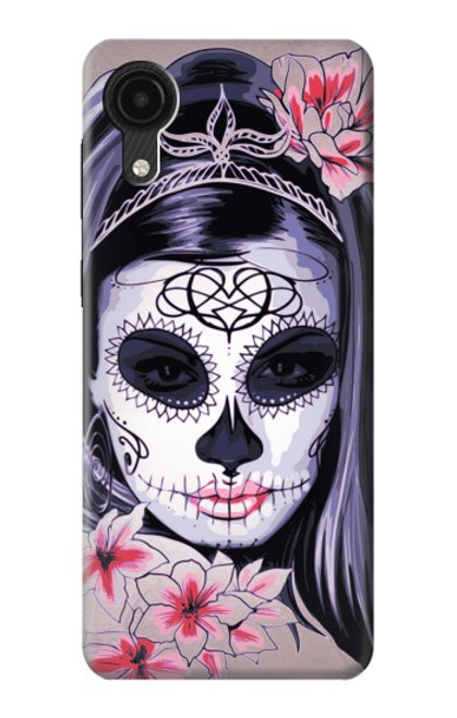 W3821 Sugar Skull Steampunk Fille Gothique Etui Coque Housse et Flip Housse Cuir pour Samsung Galaxy A03 Core