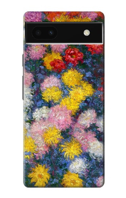 W3342 Claude Monet Chrysanthèmes Etui Coque Housse et Flip Housse Cuir pour Google Pixel 6a