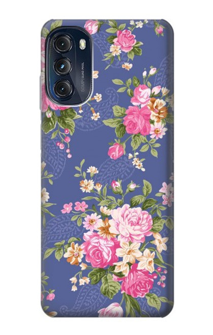 W3265 Motif Fleur millésimé Etui Coque Housse et Flip Housse Cuir pour Motorola Moto G (2022)