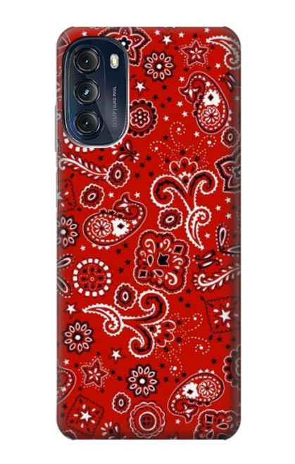 W3354 Rouge classique Bandana Etui Coque Housse et Flip Housse Cuir pour Motorola Moto G (2022)