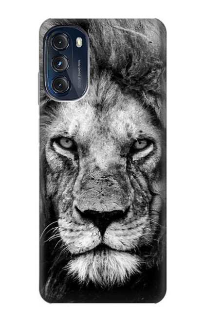 W3372 Lion Visage Etui Coque Housse et Flip Housse Cuir pour Motorola Moto G (2022)