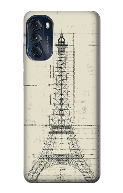 W3474 Dessin Architectural Eiffel Etui Coque Housse et Flip Housse Cuir pour Motorola Moto G (2022)