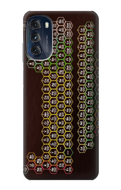 W3544 Néon Honeycomb Tableau périodique Etui Coque Housse et Flip Housse Cuir pour Motorola Moto G (2022)