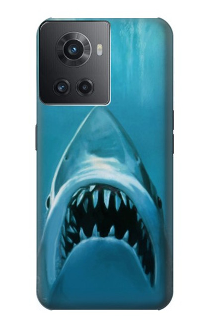 W0830 Requin blanc Etui Coque Housse et Flip Housse Cuir pour OnePlus Ace