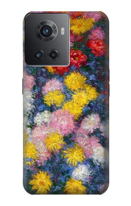 W3342 Claude Monet Chrysanthèmes Etui Coque Housse et Flip Housse Cuir pour OnePlus Ace