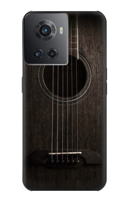 W3834 Guitare noire Old Woods Etui Coque Housse et Flip Housse Cuir pour OnePlus Ace