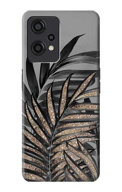 W3692 Feuilles de palmier gris noir Etui Coque Housse et Flip Housse Cuir pour OnePlus Nord CE 2 Lite 5G