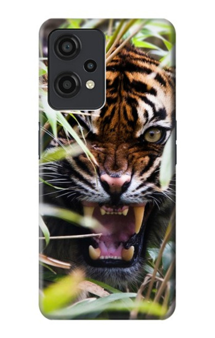 W3838 Tigre du Bengale qui aboie Etui Coque Housse et Flip Housse Cuir pour OnePlus Nord CE 2 Lite 5G