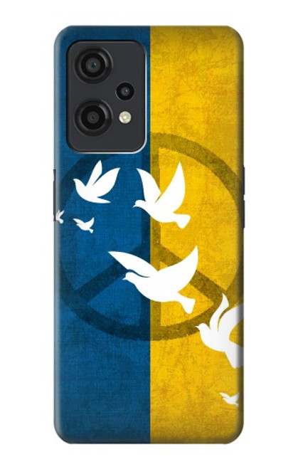 W3857 Colombe de la paix drapeau ukrainien Etui Coque Housse et Flip Housse Cuir pour OnePlus Nord CE 2 Lite 5G