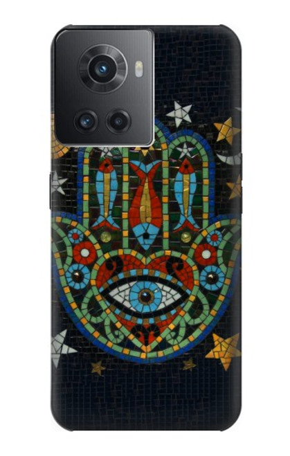 W3175 Hamsa Mosaïques main Etui Coque Housse et Flip Housse Cuir pour OnePlus 10R