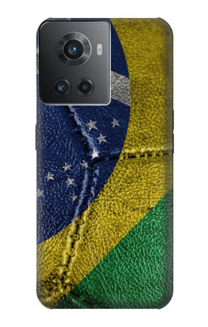 W3297 Brésil Drapeau graphique Football Millésime Etui Coque Housse et Flip Housse Cuir pour OnePlus 10R