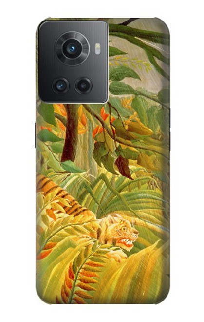 W3344 Henri Rousseau Tigre dans une tempête tropicale Etui Coque Housse et Flip Housse Cuir pour OnePlus 10R