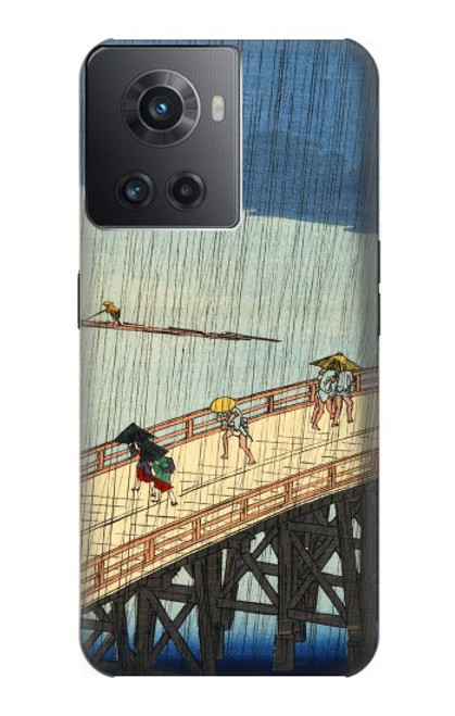 W3347 Utagawa Hiroshige douche soudaine Etui Coque Housse et Flip Housse Cuir pour OnePlus 10R