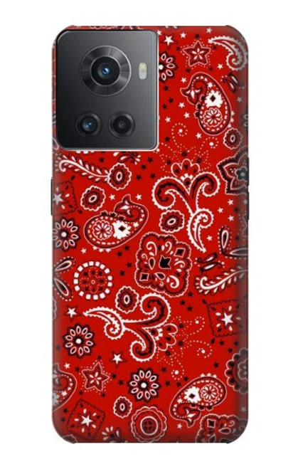 W3354 Rouge classique Bandana Etui Coque Housse et Flip Housse Cuir pour OnePlus 10R