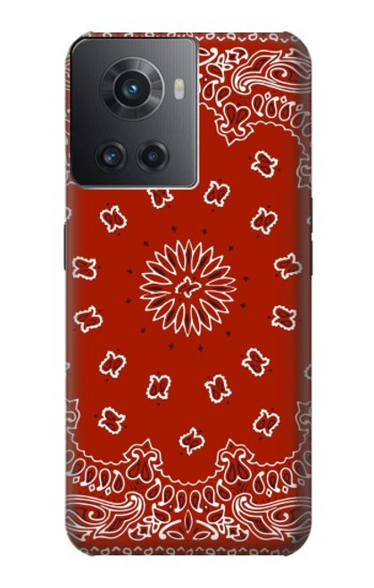 W3355 Motif Bandana Rouge Etui Coque Housse et Flip Housse Cuir pour OnePlus 10R