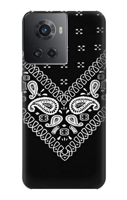 W3363 Motif Bandana Noir Etui Coque Housse et Flip Housse Cuir pour OnePlus 10R