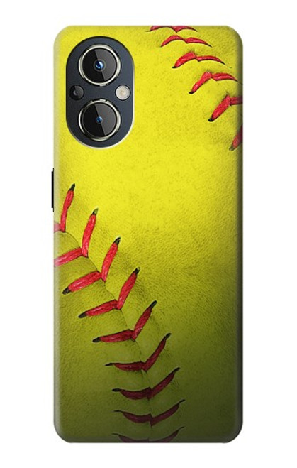 W3031 Softball balle jaune Etui Coque Housse et Flip Housse Cuir pour OnePlus Nord N20 5G