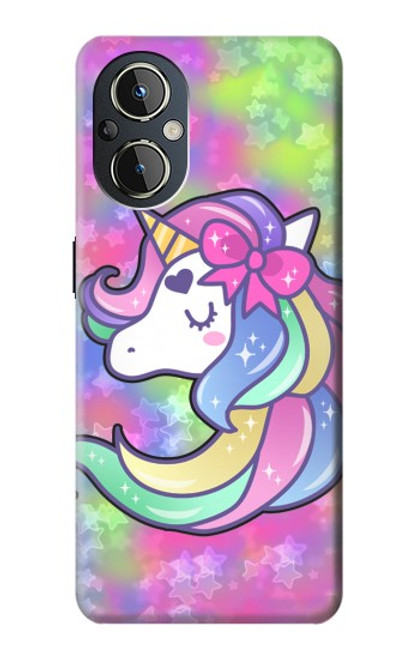 W3264 Pastel Licorne Etui Coque Housse et Flip Housse Cuir pour OnePlus Nord N20 5G