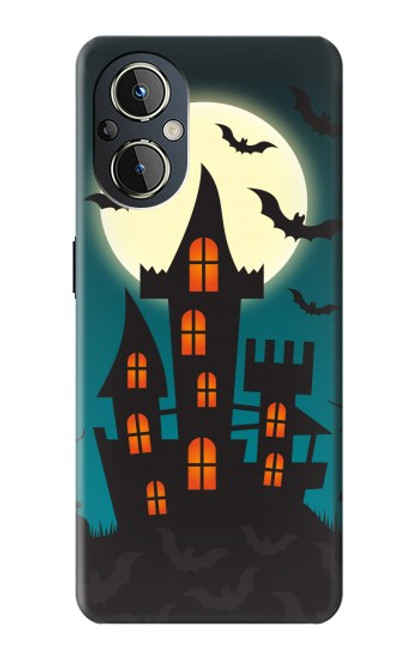 W3268 Château Halloween Festival Etui Coque Housse et Flip Housse Cuir pour OnePlus Nord N20 5G