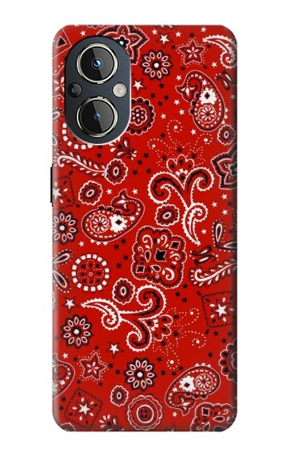 W3354 Rouge classique Bandana Etui Coque Housse et Flip Housse Cuir pour OnePlus Nord N20 5G