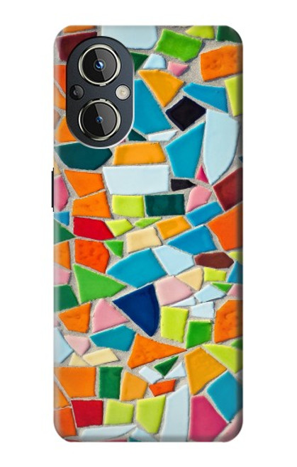 W3391 Art abstrait carreaux de mosaïque graphique Etui Coque Housse et Flip Housse Cuir pour OnePlus Nord N20 5G