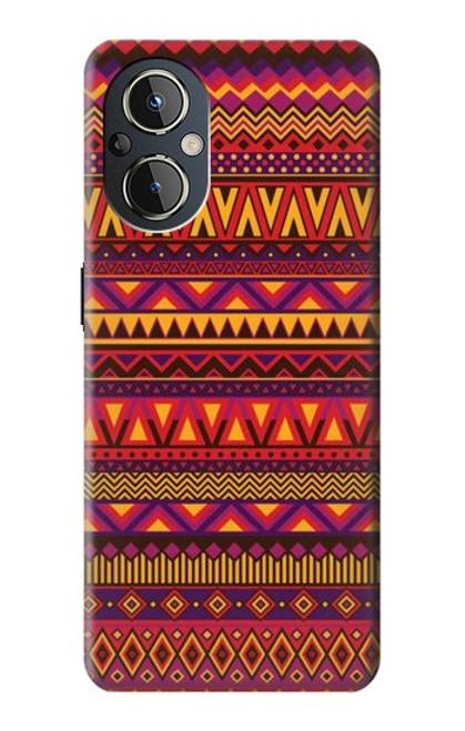 W3404 Aztèques Motif Etui Coque Housse et Flip Housse Cuir pour OnePlus Nord N20 5G