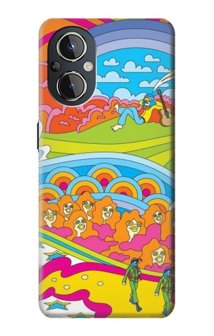 W3407 hippie Art Etui Coque Housse et Flip Housse Cuir pour OnePlus Nord N20 5G