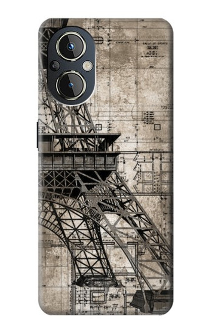 W3416 Plan Tour Eiffel Etui Coque Housse et Flip Housse Cuir pour OnePlus Nord N20 5G