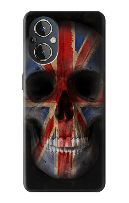 W3848 Crâne de drapeau du Royaume-Uni Etui Coque Housse et Flip Housse Cuir pour OnePlus Nord N20 5G