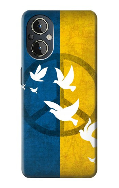 W3857 Colombe de la paix drapeau ukrainien Etui Coque Housse et Flip Housse Cuir pour OnePlus Nord N20 5G