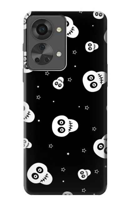 W3261 Sourire Crâne Motif Halloween Etui Coque Housse et Flip Housse Cuir pour OnePlus Nord 2T