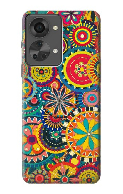 W3272 Motif coloré Etui Coque Housse et Flip Housse Cuir pour OnePlus Nord 2T