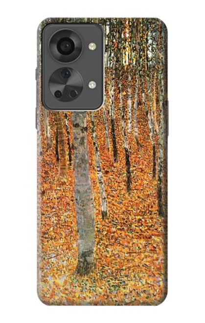 W3380 Gustav Klimt Bouleau Forêt Etui Coque Housse et Flip Housse Cuir pour OnePlus Nord 2T